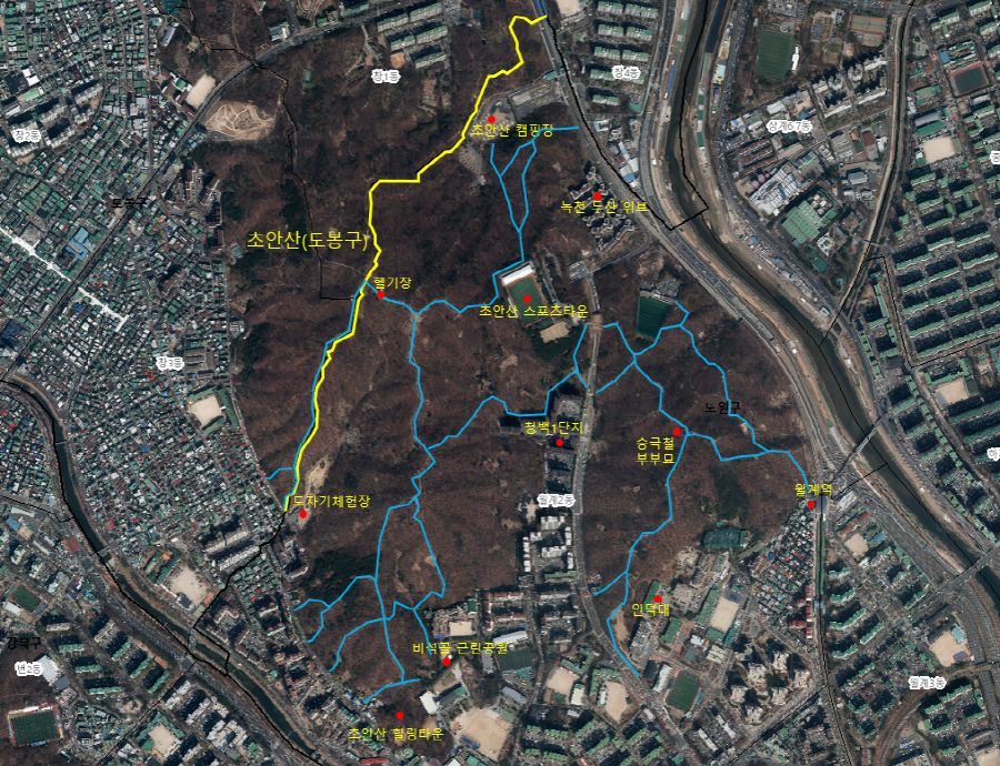 초안산 등산 안내도